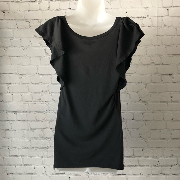 Women's American Eagle Outfitters gun metal gray blouse with shark bite hemline. - Picture 2 of 13